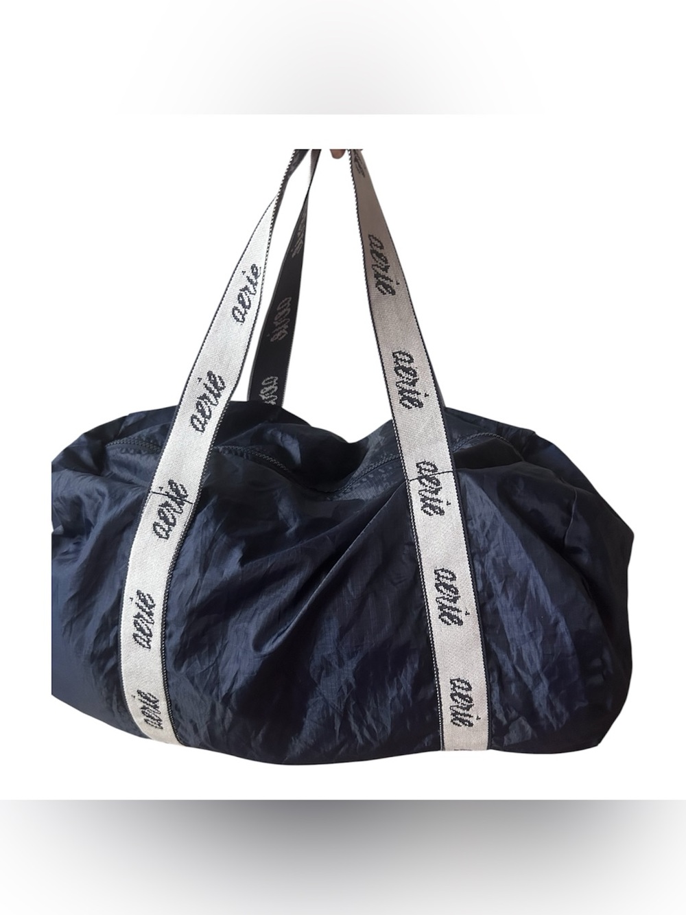 NWT Aerie Navy Blue Nylon Duffel Bag O/S